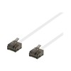 DELTACO U/UTP Cat6a jungiamasis kabelis, plokščias, 1 m, 1 mm storio, baltas