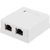 Deltaco VR-218, Plokščias, Baltas, RJ-45, RJ-45, Lizdas, Lizdas