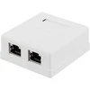 Deltaco VR-218, Plokščias, Baltas, RJ-45, RJ-45, Lizdas, Lizdas