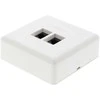 Sieninis lizdas, paviršiaus UTP, 2xRJ45, Cat6 DELTACO baltas / VR-34