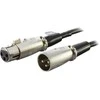 XLR Audio kabelis DELTACO 3 pin ha - 3 pin ho, 1m juoda / XLR-1010