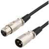XLR Audio kabelis DELTACO 3 pin ha - 3 pin ho, 2m juodas / XLR-1020 2.0m