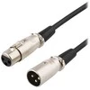 Deltaco XLR-1150, XLR, kištukas, XLR, lizdas, 15 m, juodas