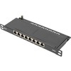 DIGITUS Cat.6A Slim Patch Panel, gesch.,8-Port, 0,5 HE, 10