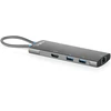 Digitus USB-C prijungimo stotis, 8 prievadų, universali, USB Type-C, pilka