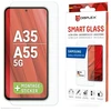 Displex išmanusis stiklas (9H), skirtas „Samsung Galaxy A35/A55 5G“, tvirtinimo lipdukas, nedūžtantis, „Samsung“, „Galaxy A35/A55 5G“, sausas klijavimas, atsparus purvui, atsparus įbrėžimams, atsparus smūgiams, atsparus smūgiams, permatomas, 1 vnt.