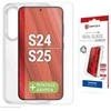 „Samsung Galaxy S25/S24“ tikras ekrano stiklas + dėklas, pagamintas iš „Displex“ skaidraus