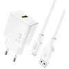 Dudao A23LEU Adapteris 12 W 1xUSB-A (pridedamas 1 m USB-A į Lightning kabelis) Balta