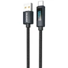 Dudao L7T USB-A – USB-C 66W kabelis with LED Ekranas 1m – juodos spalvos