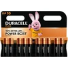 Duracell Plius, vienkartinė baterija, AA, šarminė, 1,5 V, 10 vnt., juoda, auksinė
