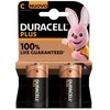 Duracell Plus 100 C, Vienkartinės baterijos, C, Šarminė, 1,5 V, 2 vnt., Daugiaspalvė