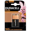 Duracell Plus 100, Vienkartinės baterijos, 9 V, Šarminės, 9 V, 1 vnt., Smėlio spalvos, Juoda