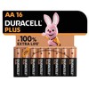 Duracell Plus, Vienkartinės baterijos, AA, Šarminės, 1,5 V, 16 vnt., Juoda, Auksinė