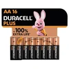 Duracell Plus, Vienkartinės baterijos, AA, Šarminės, 1,5 V, 16 vnt., Juoda, Auksinė