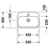 Duravit Praustuvas rankoms Happy d 2 50x36cm