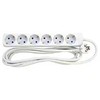 E-Line Schuko lizdas 6 vietų - 1,5 m. 3G1,5mm² H05VV-F 230V - Balta