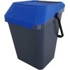 Easymaxx Šiukšliadėžė EasyMax pilka plastikinė 45 l su mėlynu dangčiu