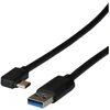 Efb Elektronik EFB USB 3.2 Gen1 5Gbit 3A jungiamasis kabelis, A tipo kištukas - C tipo kištukas, 90 laipsnių, 3m