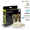 EGLO - Rinkinys 2x E27 ST64 gintaro spalvos, nuotolinio valdymo pultas - Šiltai balta - Zigbee, Bluetooth