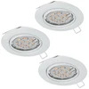 EGLO Įleidžiamas lubinis šviestuvas, 3 vnt. komplektas, Eglo Peneto 3x5W GU10-LED, baltas 94406 - 94406