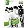 Energizer Recharge Universal, įkraunama baterija, AAA, šarminė, 4 vnt., 500 mAh, žalia, sidabrinė