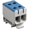 Ensto Dviguba 1 poliaus gnybtų kaladėlė, 4 jungtys, pilka, 2,5–50 mm² varis, 6–50 mm² aliuminis, 4 Nm (2,5–4 mm²), 12 Nm (6–50 mm²)