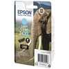 „Epson Elephant“ vienkartinė pakuotė šviesiai žydrai 24XL „Claria Photo HD“ rašalo kasetė, didelės (XL) talpos, šviesiai žydra, pigmento pagrindo rašalas, 9,8 ml, 1 vnt., 740 puslapių