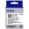 Epson Etikečių kasetė su stipriais lipnumo elementais LK-5WBW juoda/balta 18 mm (9 m), juodas ant balto, Japonija, LabelWorks LW-1000P LabelWorks LW-400 LabelWorks LW-400VP LabelWorks LW-600P LabelWorks LW-700..., 1,8 cm, 9 m, 1 vnt.