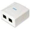 Equip Aufputzdose Cat6 2-Port 2x RJ45 UTP RAL 9010 ws Polybeutel
