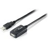 Sonstige „Equip“ USB 2.0 A tipo aktyvus prailginimo kabelis, kištukas-lizdas - 5 m - 5 m - USB A - USB A - USB 2.0 - kištukas/lizdas - Juodas