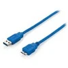 USB kabelis Equip USB-A - USB-B 3 m mėlynasis (128293)