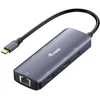 Equip USB-C 7-in-1 MST daugiafunkcis adapteris, dvigubas HDMI 4K/30Hz, gigabitinė Ethernet, 100W USB-C PD, USB-C (5 Gbps) x 1, USB-A (5 Gbps) x 2, laidinis, USB 3.2 Gen 1 (3.1 Gen 1) Type-C, 100 W, 10,100,1000 Mbit/s, pilka, 4K Ultra HD