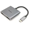 Equip USB-C koncentratorius USB-C St -> 2x HDMI, PD, USB3.0 Bu 0,15 cm pilkas