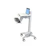 Ergotron StyleView EMR Nešiojamas kompiuteris Cart, SV40, Multimedia cart, Aliuminio, Pilkas, Baltas, Aliuminio, Plastic, Nešiojamas kompiuteris, 8.2kg, 43.9 cm (17.3")