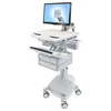 Ergotron StyleView, Multimedijos vežimėlis, Aliuminis, Pilka, Balta, Aliuminis, Plastikas, Cinko plienas, Plokščias ekranas, 17,3kg, 61 cm (24")