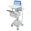 Ergotron StyleView, Multimedia cart, Aliuminio, Pilkas, Baltas, Aliuminio, Plastic, Zinc steel, Nešiojamas kompiuteris, 10 kg, 43.9 cm (17.3")