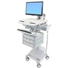 Ergotron StyleView, Multimedijos vežimėlis, Aliuminis, Pilka, Balta, Aliuminis, Plastikas, Cinko plienas, Plokščias ekranas, 16,8kg, 61 cm (24")