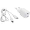 ESSENTIALS Sieninis įkroviklis PD 20 W, USB-C, šviestuvas, MFi, 1 m