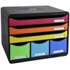 Exacompta Store-Box Maxi 6 stalčiai, Plastikas, Juoda, Įvairių spalvų, A4+, A4+, 6 stalčiai(-iai), 270 mm