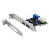 Šakotuvas EXSYS EX-11049, PCIe, USB 3.2 Gen 1 (3.1 Gen 1), Lizdas, Pilno aukščio / Žemo profilio, Vidinis 19 kontaktų lizdas, Juoda, Sidabrinė