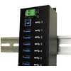 „Exsys EXSYS EX-1187HMVS“ 7 prievadų metalinis USB 3.2 Gen1 DIN bėgelio šakotuvas