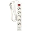 Deltaco 5 lizdų ilgiklis Nordic Quality įžemintas, 2xUSB-A (3x1,5mm²), 1,5m / 222998