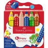 Faber-Castell spalvoti pieštukai su neslystančiu paviršiumi, 6 vnt., su drožtuku (110635)