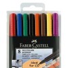 Permanentinių rašiklių rinkinys Faber-Castell Multimark S. 0.4mm. su trintuku. 8 spalvos