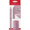 Faber-Castell Teka Pieštukas + trintukas + drožtukas Grip rožinė