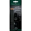 Grafitinių pieštukų Faber-Castell Jumbo Grip rinkinys, 3 pieštukai + trintukas+drožtukas, juodos spalvos