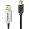 FiberX FX-I645-020, 20 m, USB B, USB A, USB 3.2 Gen 1 (3.1 Gen 1), 10 Gbit/s, Juoda, Sidabrinė