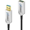 FiberX FX-I650-020, 20 m, USB A, USB A, USB 3.2 Gen 1 (3.1 Gen 1), 10 Gbit/s, Juoda, Sidabrinė