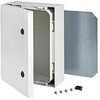FIBOX sieninė spintelė ARCA, polikarbonato, su pilkomis durelėmis, 2 užraktais, vyriais ilgojoje pusėje, A x P x G, 500x400x210 mm, su tvirtinimo plokštele