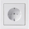 fix-pro ABB „Impressivo“ viengubas lizdas, komplektuojamas su dangteliu ir rėmeliu, baltai blizgus (RAL9016), 16A 250V, „Schuko“ ir saugikliu.